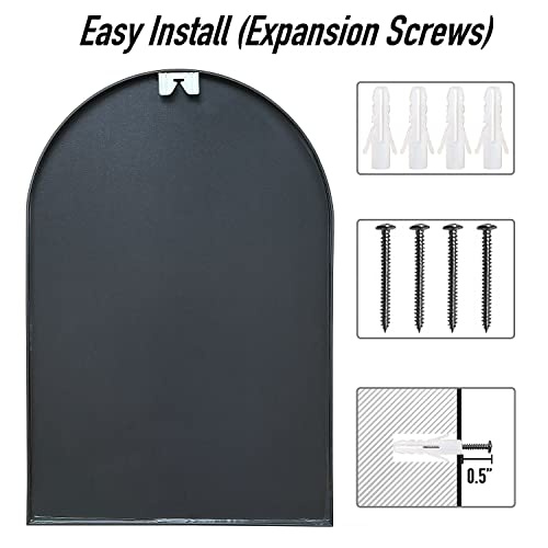 Scwf-Gz 24X36 Arch Mirror Square Full Length Wall Mounted Hanging Or Against Wall Metal Frame Dressing Make-Up Mirrors For Entryway Bedroom Bathroom Living Room 24 36 Inch Black #TOP4