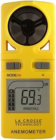 La Crosse Technology EA-3010U Handheld Travel Anemometer with Backlight and Included Neck Lanyard