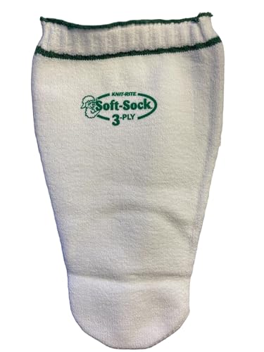 Generic Knit Rite Non-Roll Prosthetic Sock 3-Ply No Hole Regular Extra Short 1SP3RGXS, Medium, White