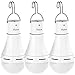 Flyhoom 3 Pack Portable Solar Powered LED Lantern Tent Light Bulb Rechargeable Emergency Lamp for Outdoor Indoor Camping Reading Lighting, White