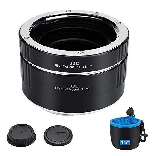 JJC EF EF-S Mount Auto Focus Macro Extension Tube Set para Canon Rebel T8i T7i T6s T6i T5i T7 T6 SL3 SL2 EOS 90D 80D 77D 70D 60D 6D Mark II 5D Mark IV III 7D Mark II e mais EF/EF-S Mount Camera & Lens