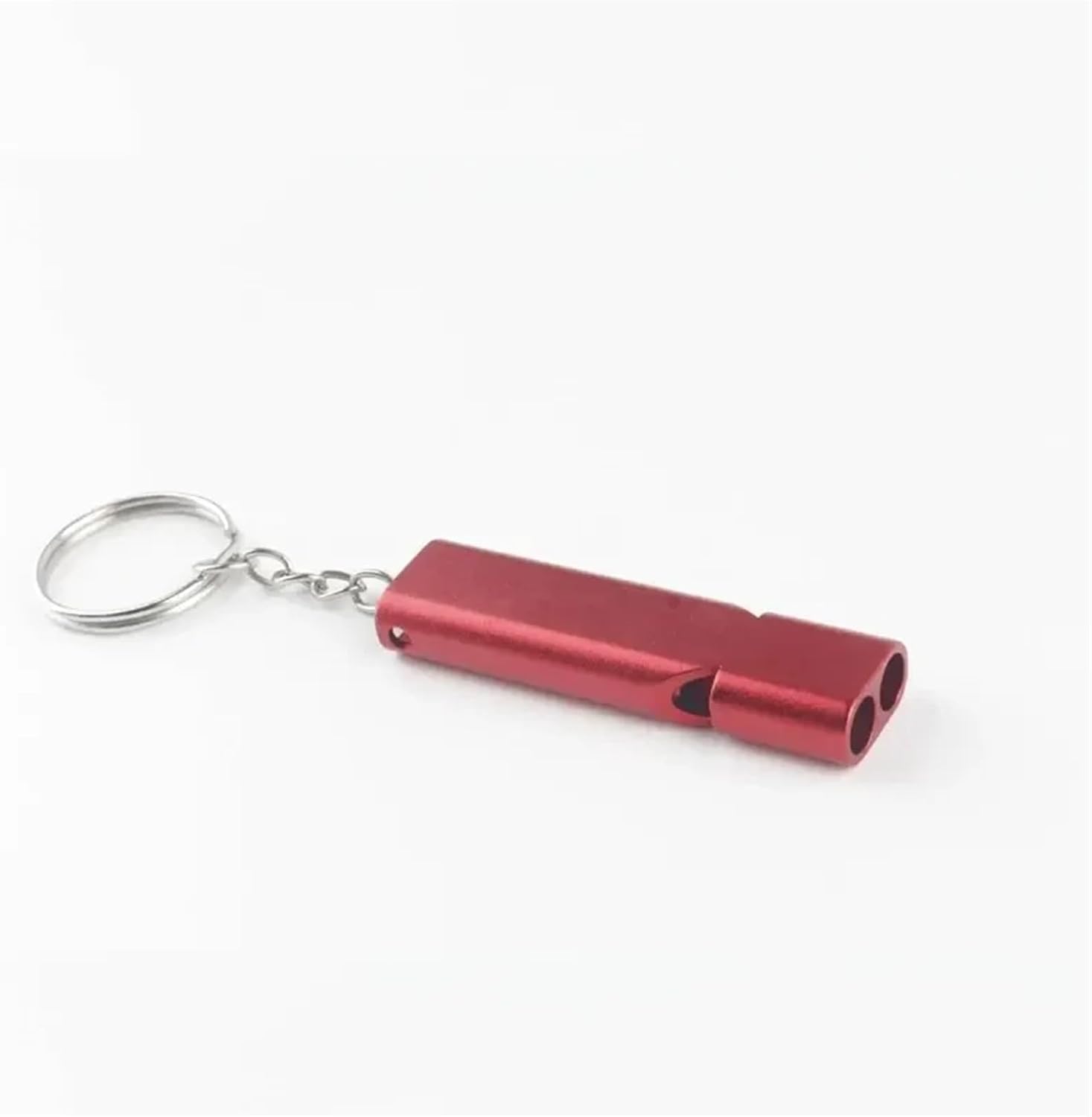 Emergency Whistle 50Pcs Flat Aluminum Alloy Dual Frequency Survival Double Tube Outdoor Equipment(Golden)