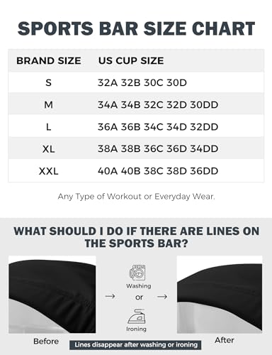 Buauty Sports Bras For Women High Support Large Bust, Outdoors High Impact Yoga Wireless Padded Bras For Sagging Breasts,White Padded Low Back Athletic Sleep Workout Strappy Racerback Sports Bra Black M thumb #6