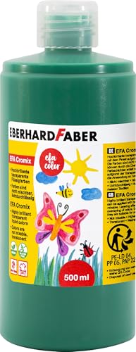 EBERHARD FABER 574963 - Transparentmalfarbe EFA Cromix grün, 500 ml, nicht mischbare Bastelfarbe für Kinder