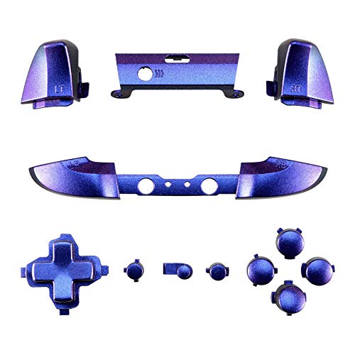 Extremerate Lb Rb Lt Rt Bumpers Triggers D-Pad Abxy Start Back Sync Buttons, Chameleon Purple Blue Full Set Buttons Repair Kits With Tools For Xbox One S & Xbox One X Controller (Model 1708) #TOP2
