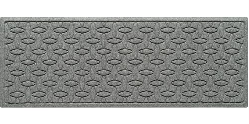 Bungalow Flooring Waterhog - Tapete para puerta corredor, 2 x 5 pies, fabricado en Estados Unidos, duradero y decorativo, antideslizante, interior/exterior, atrapa el agua, colección Ellipse, gris