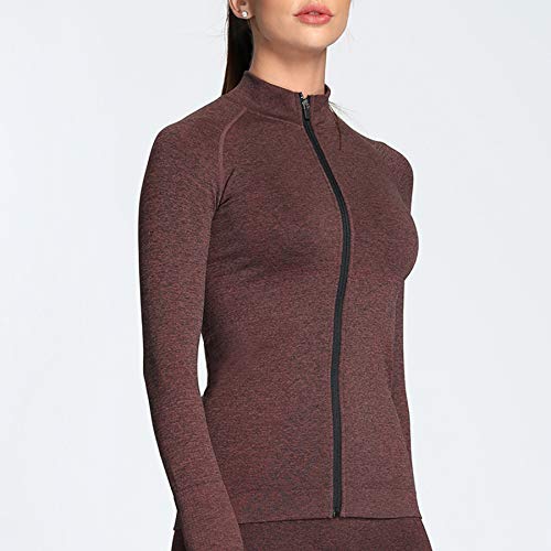 Aoxjox Camisetas femininas de manga comprida para treino de outono, academia, ioga, corrida, sem cos