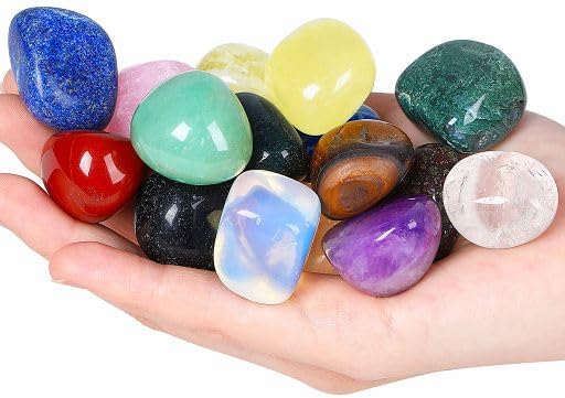 YATOJUZI 12 piezas de cristales curativos naturales mezclados a granel, piedras de bolsillo pulidas para energía, reiki, volteo, cabaña, equilibrio,