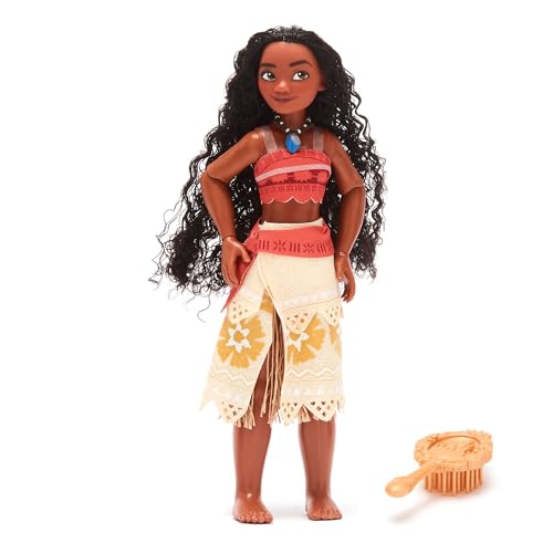 Disney Store Official, Vaiana, muñeca clásica, 26 cm/10 '', Juguete de Princesa Totalmente posable con Atuendo emblemático, Incluye Cepillo, para Mayores de 3 años