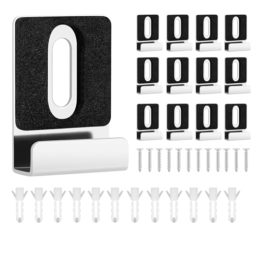 12 Pack Metal Mirror Clips with Screws & Pads