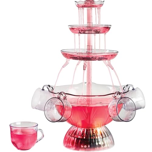 THE WHITE SHOP PC Plastic Chocolate Fountain Machine - 3-Tier Dessert Fountain for Parties Events Home Use with UK Plug (BS Standard)