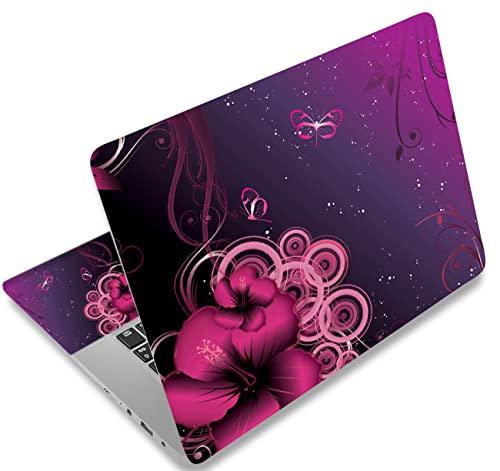 AORTDES Vinyl Universal Laptop Skin Sticker Decal for 12.1 13 13.3 14 15 15.4 15.6 Inches Netbook/Notebook PC, Reusable Sticker Art Protector (Purple Flowers)
