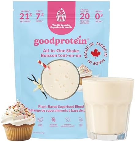 Good Protein Vegan Plant-based Protein Powder 100% Natural, Non-GMO, Dairy-free, Gluten-free, Soy-free, No Added Sugar and Nothing Artificial. Vanilla Cupcake All-in-One Shake 440 grams - View 3