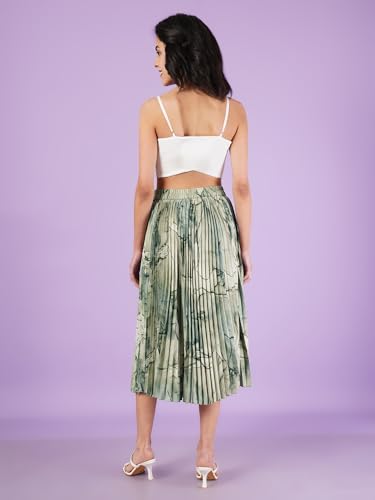 Image of OTABU | Exquisite Marble Elegance A-Line Printed Midi Skirt for Women