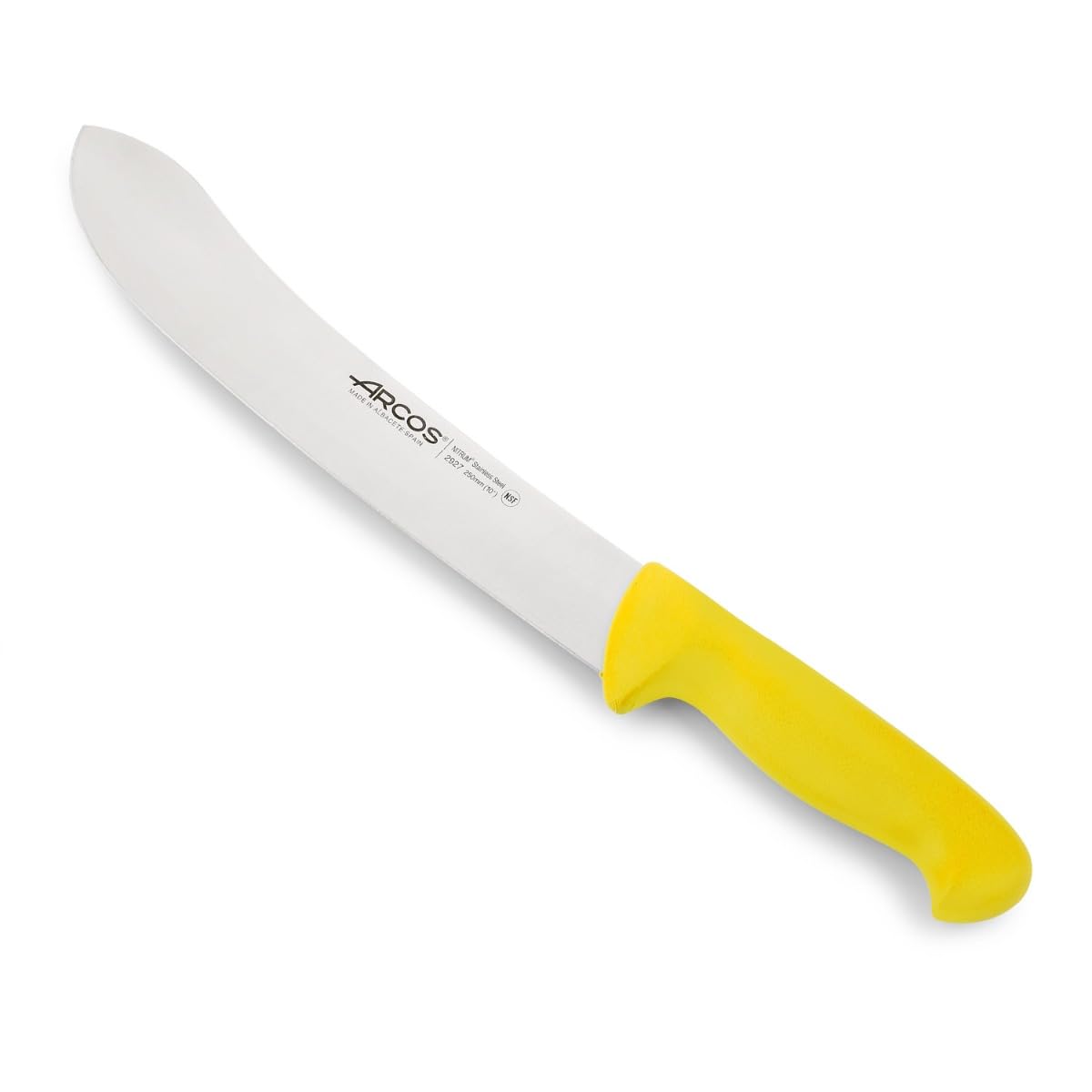 - Series 2900 - Butcher Knife Steak Knife - 10" Blade Nitrum Stainless Steel - Polypropylene Yellow Handle - Silver - European Color Identification System - Heavy Duty Knife 7''