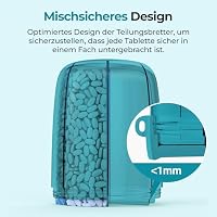 AUVON Tablettenbox 6 Fäche 7 Tage, Pillendose Rund mit Großen Separaten Fächern(5+1XL Fach), Tragbare Medikamentenbox Pillenbox für Unterwegs Vitamine, Fischöl, Medikamente – Ansicht 4