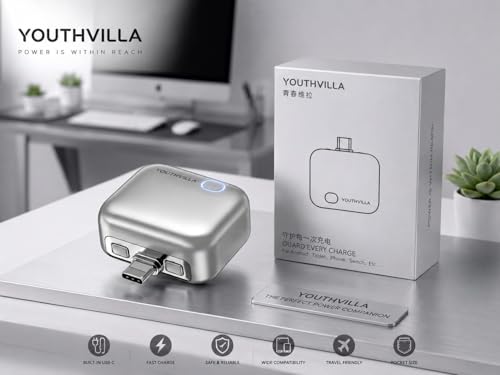 Image of Smart Charger Adapter with Built-in USB-C, 140W Fast Charging, Auto Disconnect, for Android, iPhone, Tablet, Switch