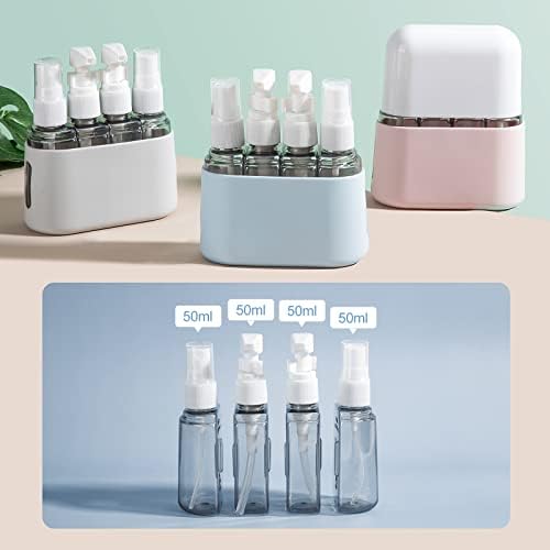 Madenia Butelka podróżna Zestaw toaletowy 50 ML Clear Air Travel Rozmiar Butelka 4 SZTUK Podróżne pojemniki na kosmetyki z metką i przechowywaniem, szary