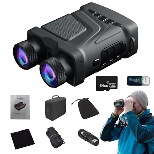 Generico Gafas de visión nocturna, prismáticos térmicos de pantalla HD Binoculares 4K Diseño ajustable de 5 agentes Flasma de 3 pulgadas Goggle gran imagen de precisión mejorada