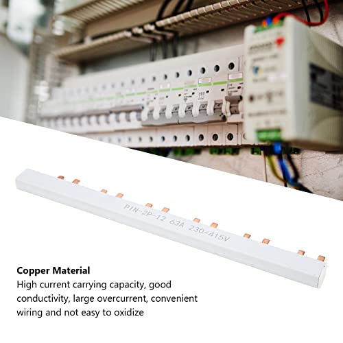 Dioche 2P 12-Way PIN Type Copper Busbar, 63A 230-415V, C45 & DZ47 Compatible, Red Copper, PVC Dustproof Shell - Image 4