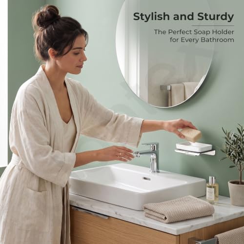 Image of Plantex Stainless Steel with ABS Material Wall Mounted Soap Holder /Soap Case Holder for Bathroom /Bathroom Accessories - (Chrome)