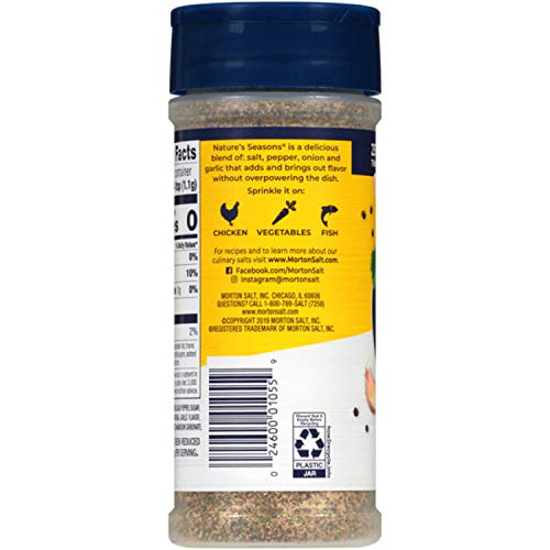 Morton Nature's Seasons Seasoning Blend, 25% Less Sodium, (7.5 oz), 6-Pack,Perfect for Cooking & Seasoning