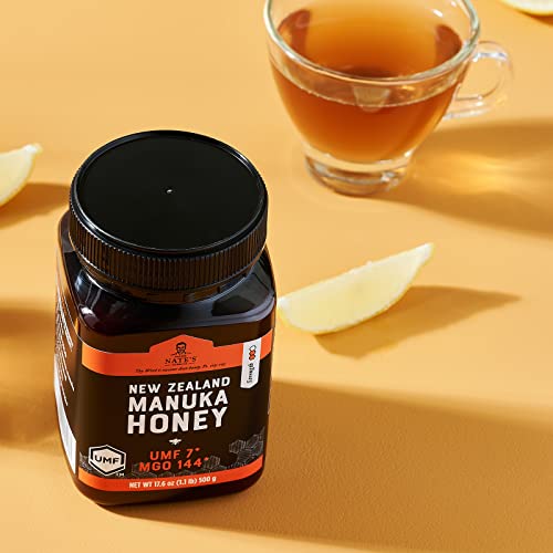 Nature Nate's Manuka Honey Umf Certified 7+ | Mgo 144+ - New Zealand Manuka Honey - Honey For Wellness, 17.6 Oz Jar #TOP7
