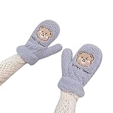 Femmes mignonnes pendantes cou épais gants de dessin animé figure mitaines flip doigts hiver chaud froid polaire haut bras serrant