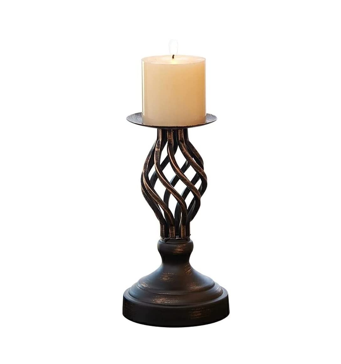 Sturdy Candle Holder Stand Candle Stand Retro Iron Candlestick Holder Wedding Banquet Candlelight Dinner Props Table Decoration Non Topple(4.53 * 8.07inches)