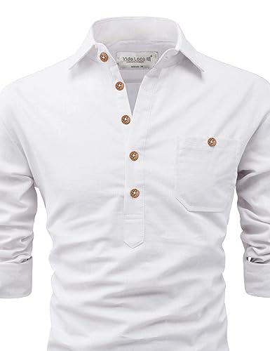 Image of Vida Loca Men Cotton Full Sleeve Casual Spread Collor Slim Fit Short Kurta for Men and Boys (Pack of 2)