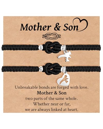 GBTBYS Mother Son Bracelet Son Gifts from Mom Dinosaur Forever Knot Bracelet Birthday Mothers Day Gifts for Moms Sons