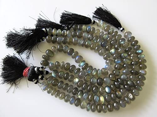 Perles de labradorite naturelle 10mm rondelles lisses pierre gemme pour loisirs créatifs 4 pouces