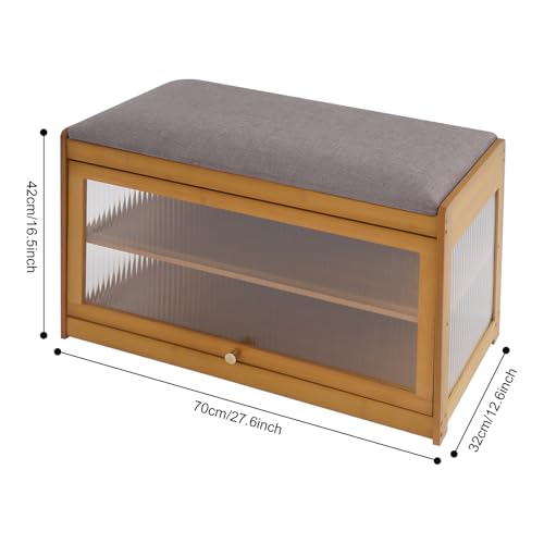 Banc à chaussures d'entrée moderne à 2 niveaux avec coussin - 4