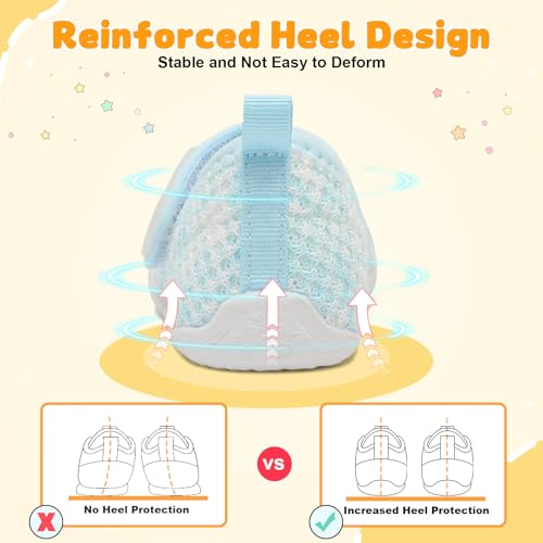 Image of FEETCITY Baby First Walking Shoes Wide Baby Shoes Infant Sneakers Newborn Crib Shoe Barefoot Lightweight Slip On Shoe