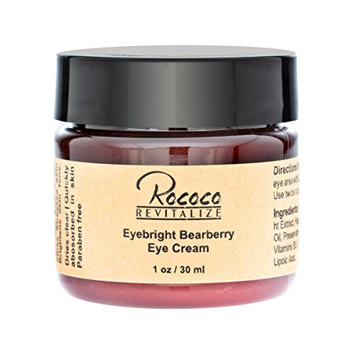 All Natural Eyebright Bearberry Eye Cream for Dark Circles Wrinkles and Under Eye Bags - 1oz