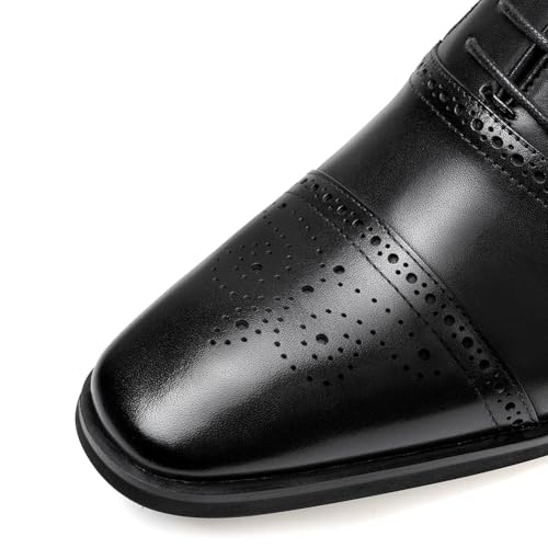 CHAMARIPA Men's Brogue Elevator Shoes: Authentic 2.76"/7cm Invisible Height Increase | Integrated Custom Elevator Insole | Breathable Calfskin for All-Day Wear | Formal Business & Wedding Black — view 3