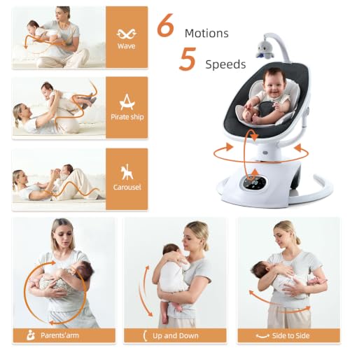 Image of VaVaSoo Baby Swing for Infants 6 Automatic Motion