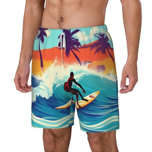 Short de bain hawaïen homme doublure compression plage décontracté - 2