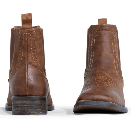 J's.o.l.e Cowboy Boots for Men Western Square Toe Ankle Chelsea Boots3