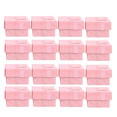 Angoily 24Pcs Papier Bijoux Cadeaux Boîtes Bagues en Carton avec Rubans Bijoux Boîtes de Rangement Petits Bijoux Anneaux Colliers Bracelet Boucles D' Oreilles Cadeau Cadeau Boîte Cover