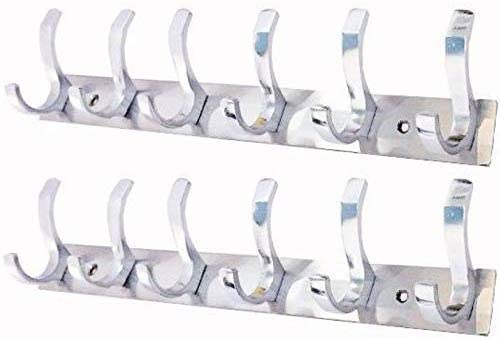 See full amazon price history chart for MAP Pack of 2 Stainless Steel Premium Fescue Dual Edge 6 Pin Cloth Hanger Bathroom Wall Door Hooks ,Silver MAP Pack of 2 Stainless Steel Premium Fescue Dual Edge 6 Pin Cloth Hanger Bathroom Wall Door Hooks ,Silver (B092LJHQX7) Amazon Price History, Amazon Price Tracker