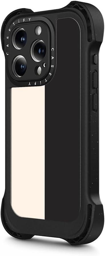 CASETiFY Ultra Bounce Case for iPhone 15 Pro [10x Military Grade Drop Tested / 32.8ft Drop Protection/Compatible with Magsafe] - White/Black Colorblock - Clear Black - Image 5