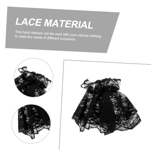 NOLITOY 2Pairs Short Lace Gloves for Women Elegant Accessories with Floral Lace Hand Sleeves for All Occasions3