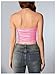 Milumia Women's PU Leather Bandeau Tube Top Strapless Bustier Corset Crop Top Pink Small
