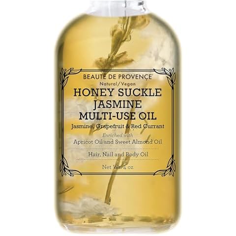 BEAUTE DE PROVENCE Honey Suckle Multi-Use Face, Body & Hair Oil - Hydrates Skin, Restores Shine - With Apricot, Coconut Oil & Vitamin E - 4 Fl Oz Cover