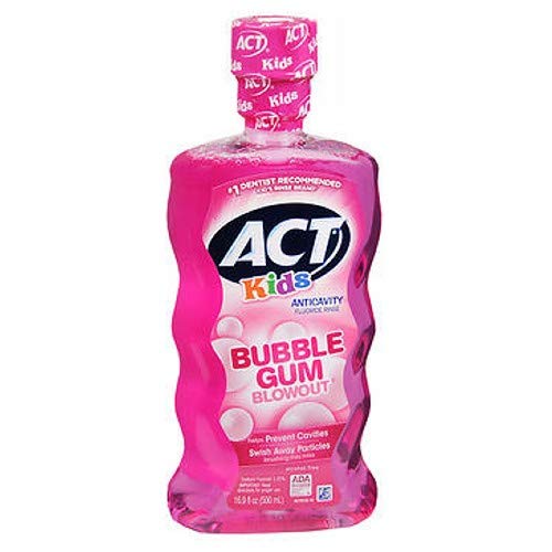 ACT Kids Anticavity Fluoride Rinse, Bubble Gum Blow Out 16.9 oz (Pack of 6)