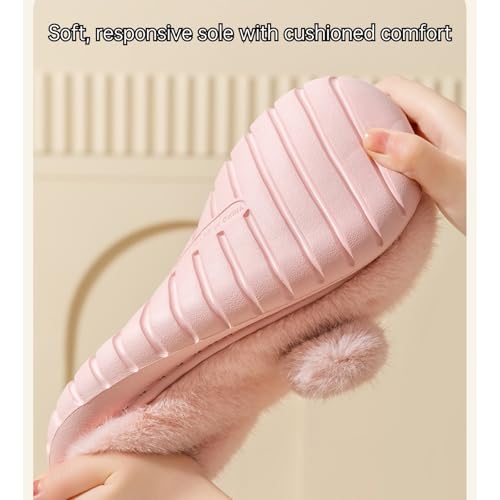 Fluffy Cute Puppy Warm Fuzzy Cartoon Adorable Dog Design with Bow Slippers Comfy Autumn Winter Indoor Outdoor Slippers 5