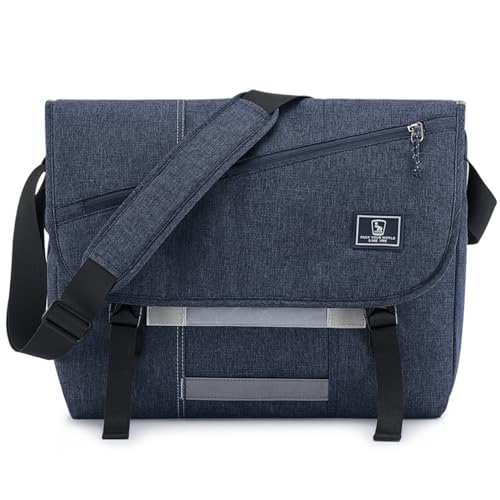 OIWAS Messenger Bag for Men and Women, Laptop Crossbody Bags Women Casual Satchel Shoulder Bag College Travel Office Briefcase, 15.6 inch, Blue