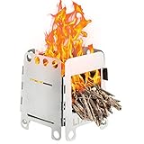 Lixada Camping Stove,Titanium/Stainless Steel Alcohol Stove Folding Wood Stove Pocket Alcohol...