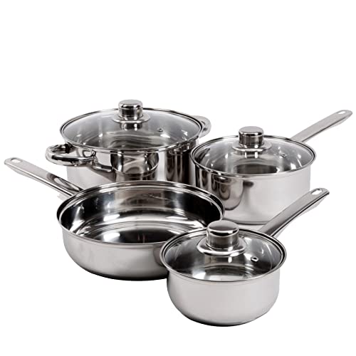 Gibson Home Landon 7 Piece Cookware Set,Stainless Steel Gibson Home Landon 7 Piece Cookware Set,Stainless Steel